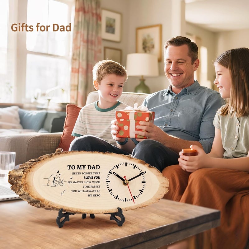 Calibron Gifts for Dad from Daughter Son, Dad Birthday Gifts Ideas Wooden Clock, Dad Retirement Birthday Gift DIY Clock Large - Image 2